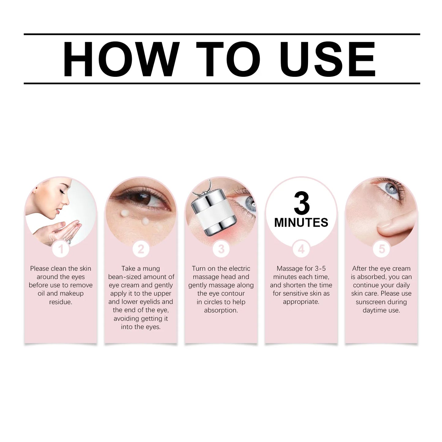 Electric Firming Eye Cream Accelerate Absorption Moisturize Skin Fade Dark Circles Reduce Crow's Feet Automatic Roller Eye Serum