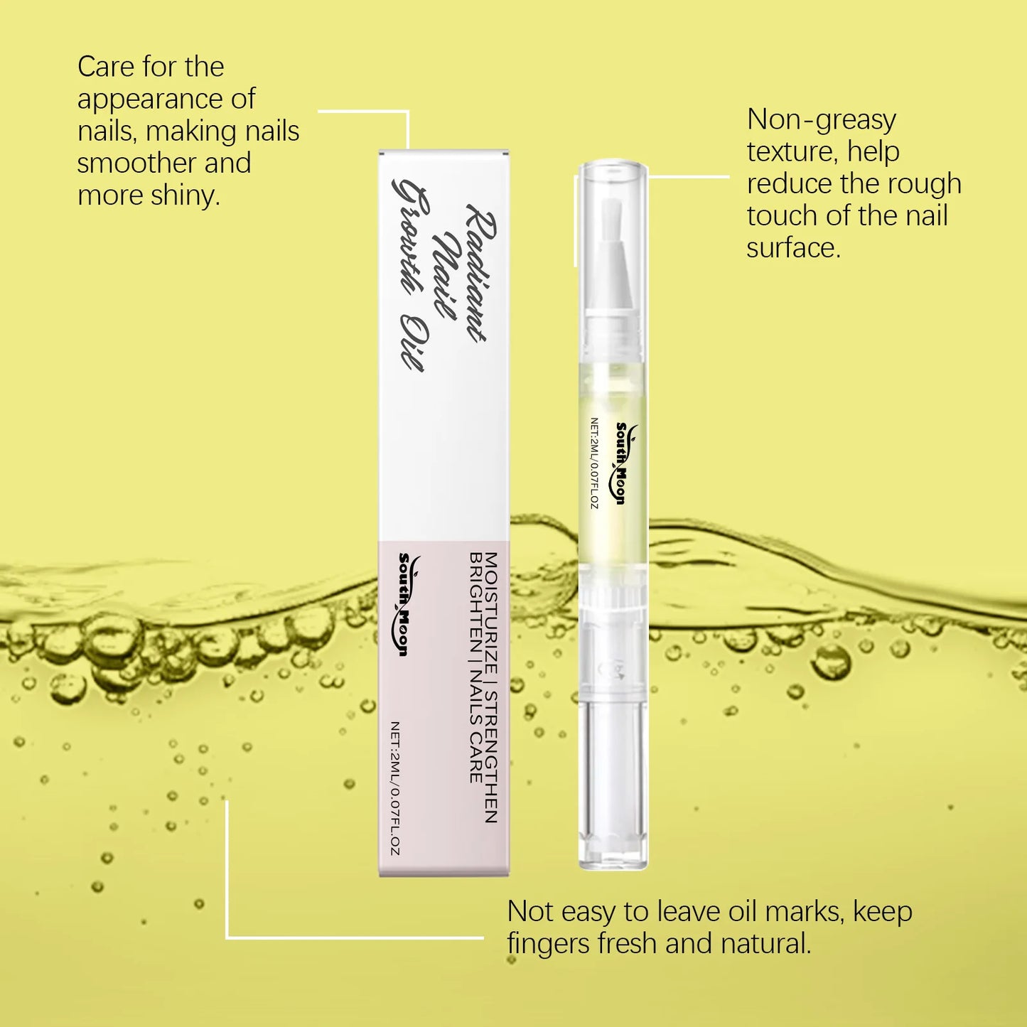 South Moon Hyaluronic Acid Nail Care Pen Improving Nourishing Repairing Damaged Prevented Agnail Hand Nail Treatment Product 2ml