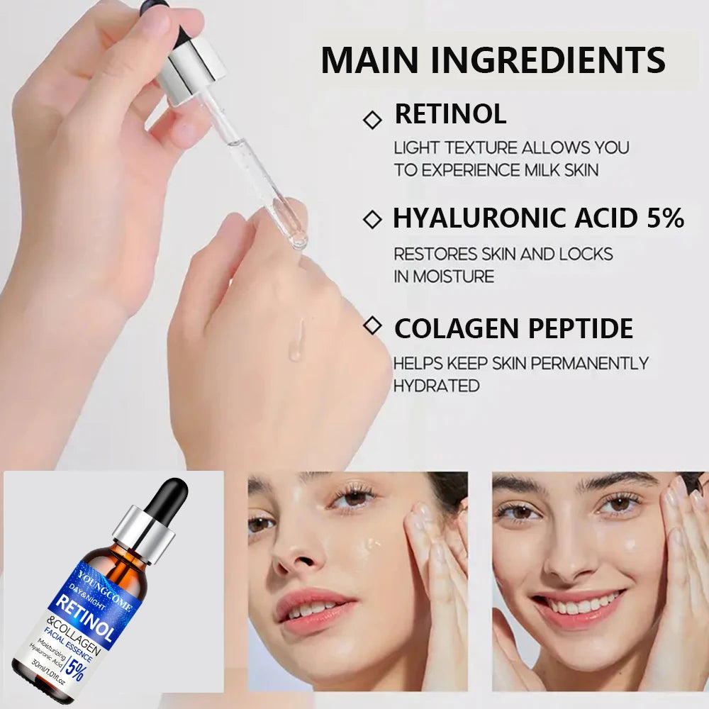2pcs set Retinol Cream Serum Combo Set Locks In Moisture Repairs Skin Smoothes Wrinkles Increases Elasticity For Healthier Skin