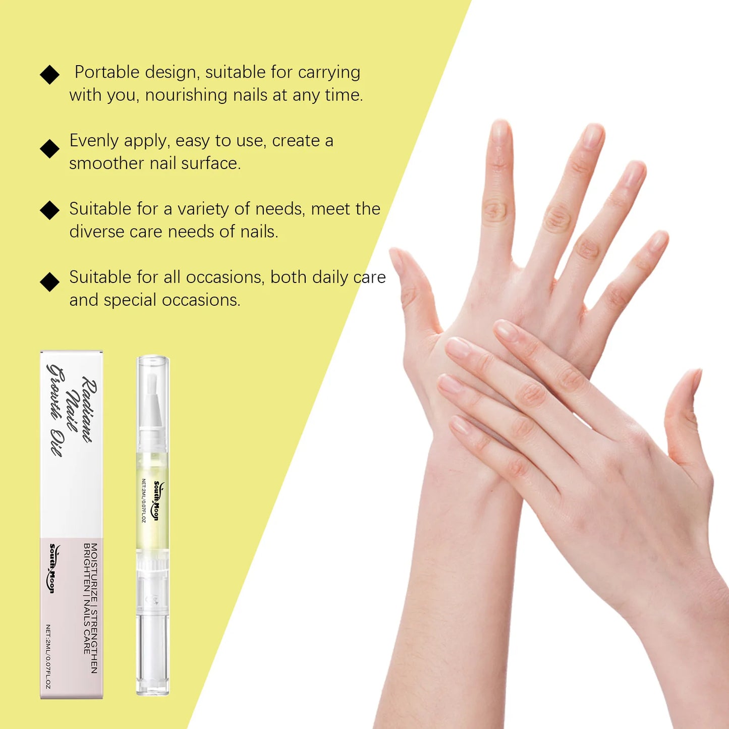 South Moon Hyaluronic Acid Nail Care Pen Improving Nourishing Repairing Damaged Prevented Agnail Hand Nail Treatment Product 2ml