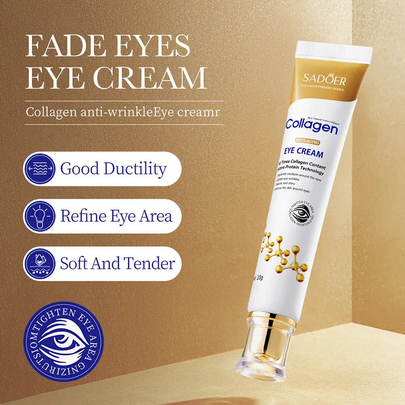 SADOER Collagen Eyes Skin Care Sets Anti Dark Circles Anti Wrinkles Eye Mask Moisturizing Anti-aging Eye Cream Skin Care Kit