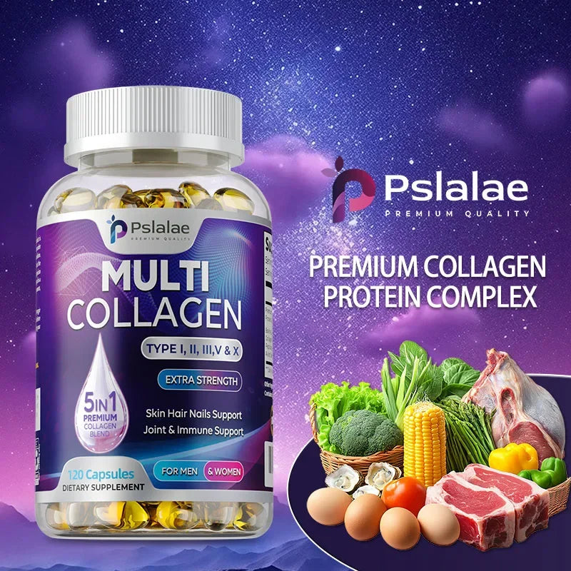 Multiple Collagen - Skin, Joints, Hair, Nail Health, Antioxidant - Collagen Types I, II, III, V, and X