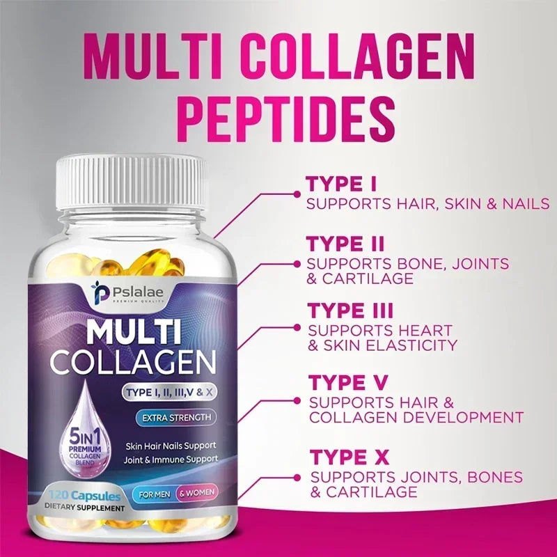 Multiple Collagen - Skin, Joints, Hair, Nail Health, Antioxidant - Collagen Types I, II, III, V, and X