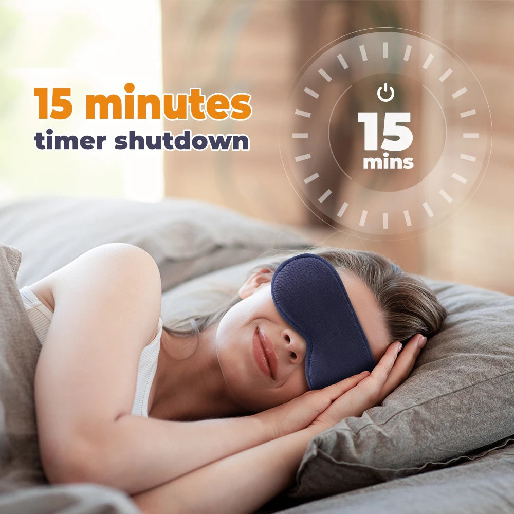 Hot Compress and Massage Eye Mask Electric Heated Eye Massager for Relieve Eye Strain Dark Circles Sleeping Mask Eyeshades