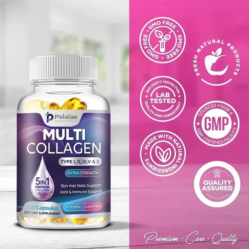 Multiple Collagen - Skin, Joints, Hair, Nail Health, Antioxidant - Collagen Types I, II, III, V, and X