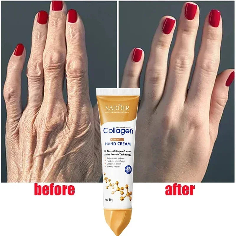 Collagen Anti-wrinkle Hand Cream Anti-drying Anti-crack Moisturise Nourish Dry Skin Softening Whiten Hand Care Repair Product
