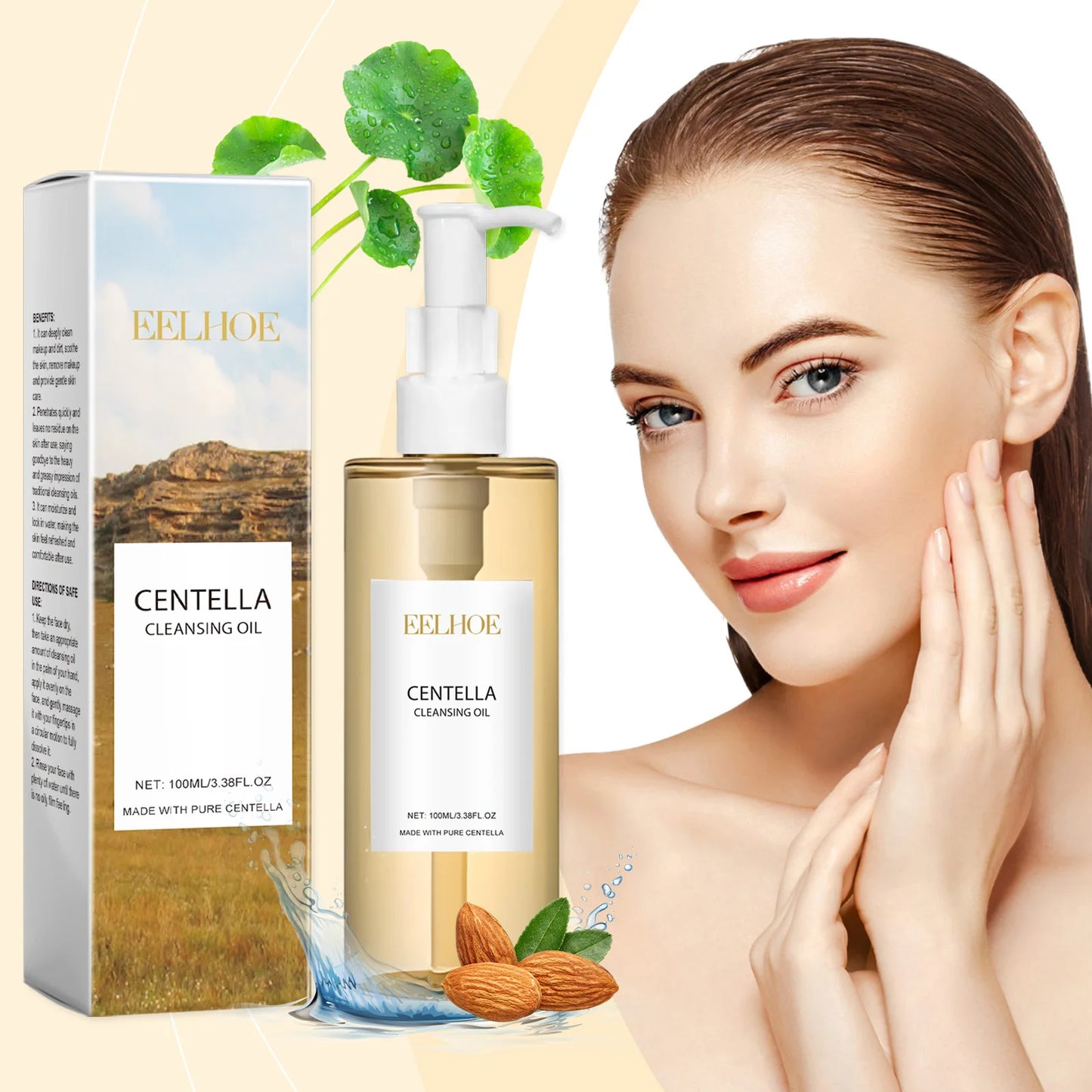 Centella asiatica cleansing oil is refreshing, non-greasy, moisturizing, nourishing, deep cleansing, gentle and non-irritating