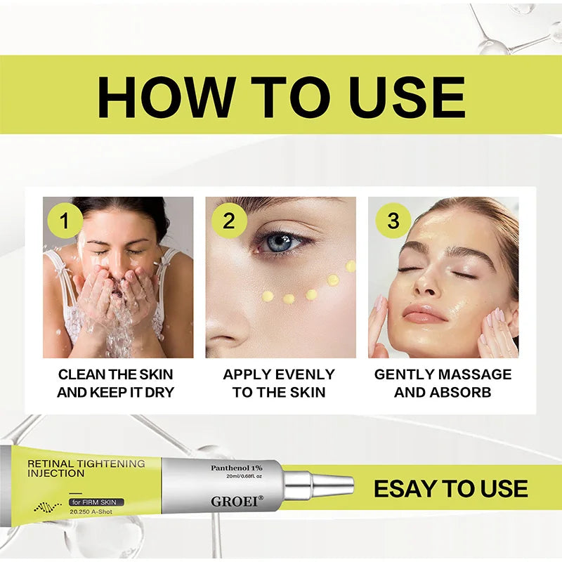 Vita A Retinol Shot Facial Tightening Serum,Eye Tightening Moisturizing Booster Cream,Reduce Wrinkles & Fine Lines,Anti-Aging