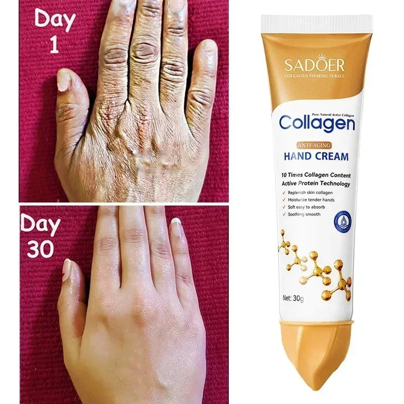 Collagen Anti-wrinkle Hand Cream Anti-drying Anti-crack Moisturise Nourish Dry Skin Softening Whiten Hand Care Repair Product