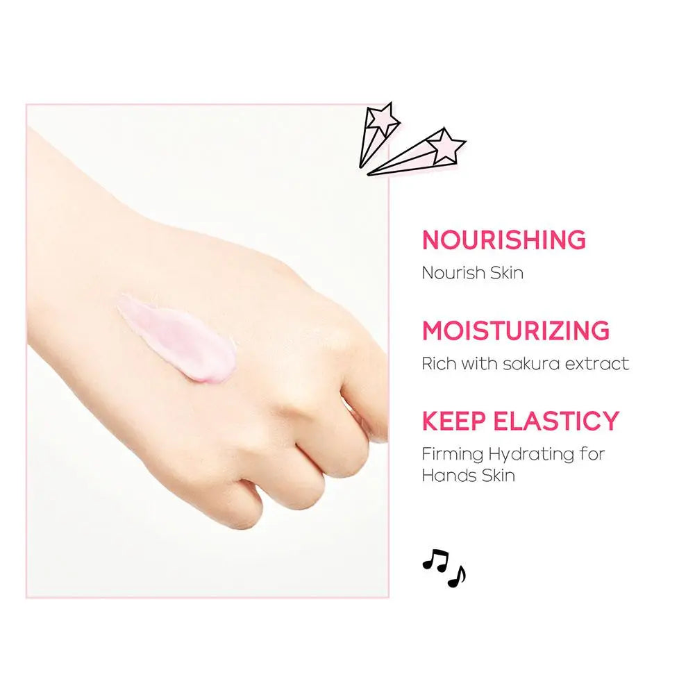 5pcs Sakura/Collagen Hand Cream Hydrating Moisturizing Cherry Blossom Essential Oil Deep Repairing Smoothing Hand Care Cream