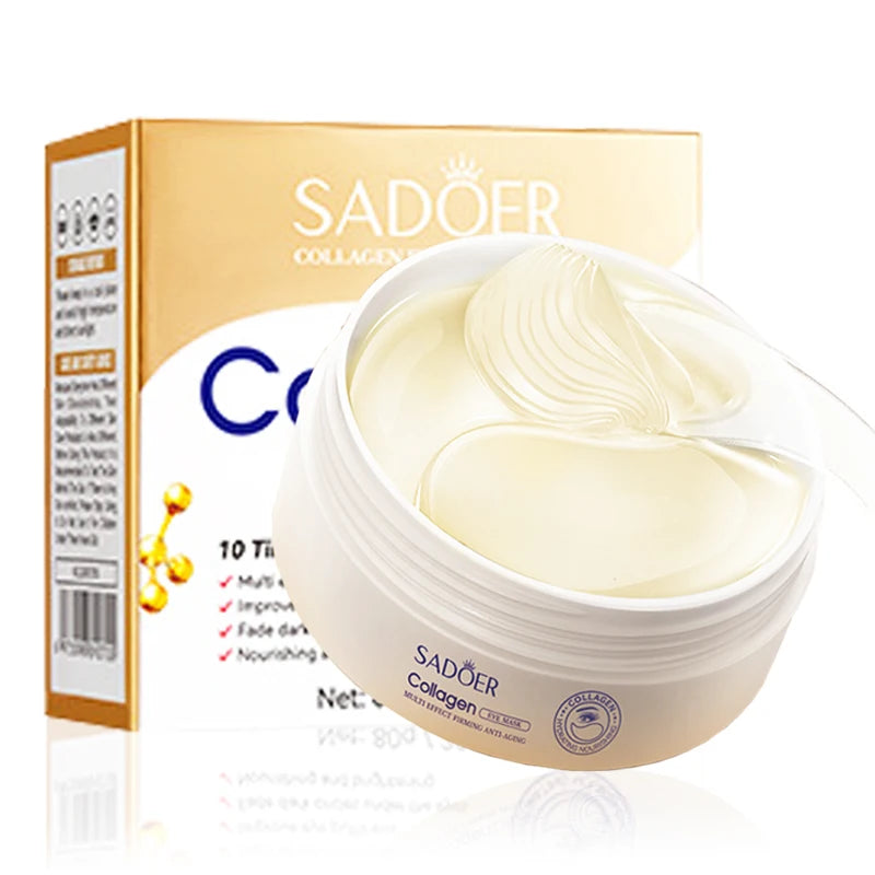 60pcs/box SADOER Crystal Collagen Eye Mask Anti Dark Circles Removal Eyes Bags Moisturizing Eyes Patches Eye Gel Masks Skin Care