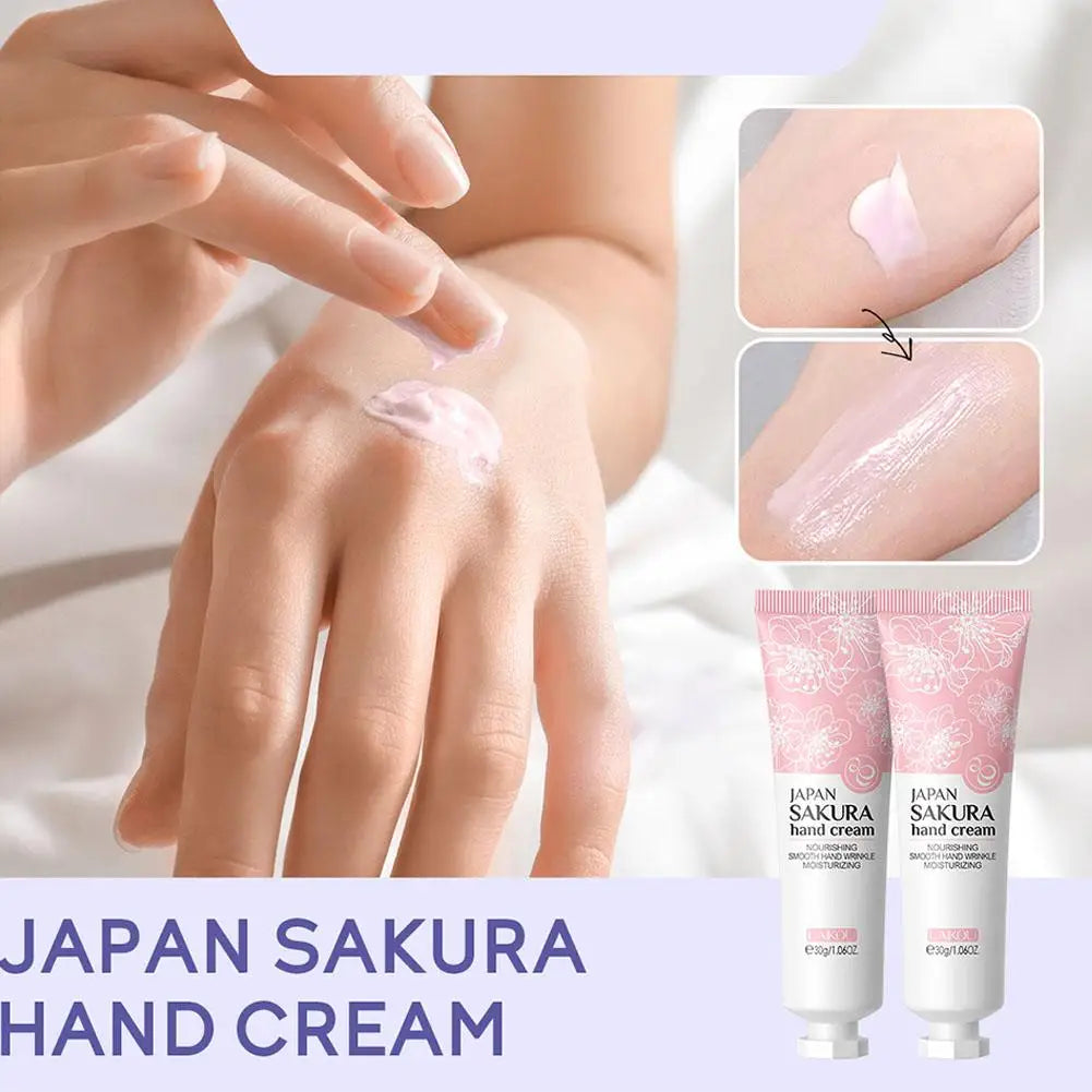 5pcs Sakura/Collagen Hand Cream Hydrating Moisturizing Cherry Blossom Essential Oil Deep Repairing Smoothing Hand Care Cream