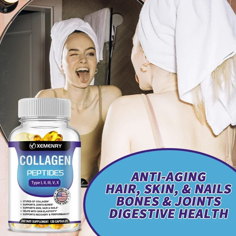 Collagen Peptide - Anti-Aging, Anti-oxidation, Anti-wrinkle, Type I, II, III, V Premium Collagen ComplexSupplements