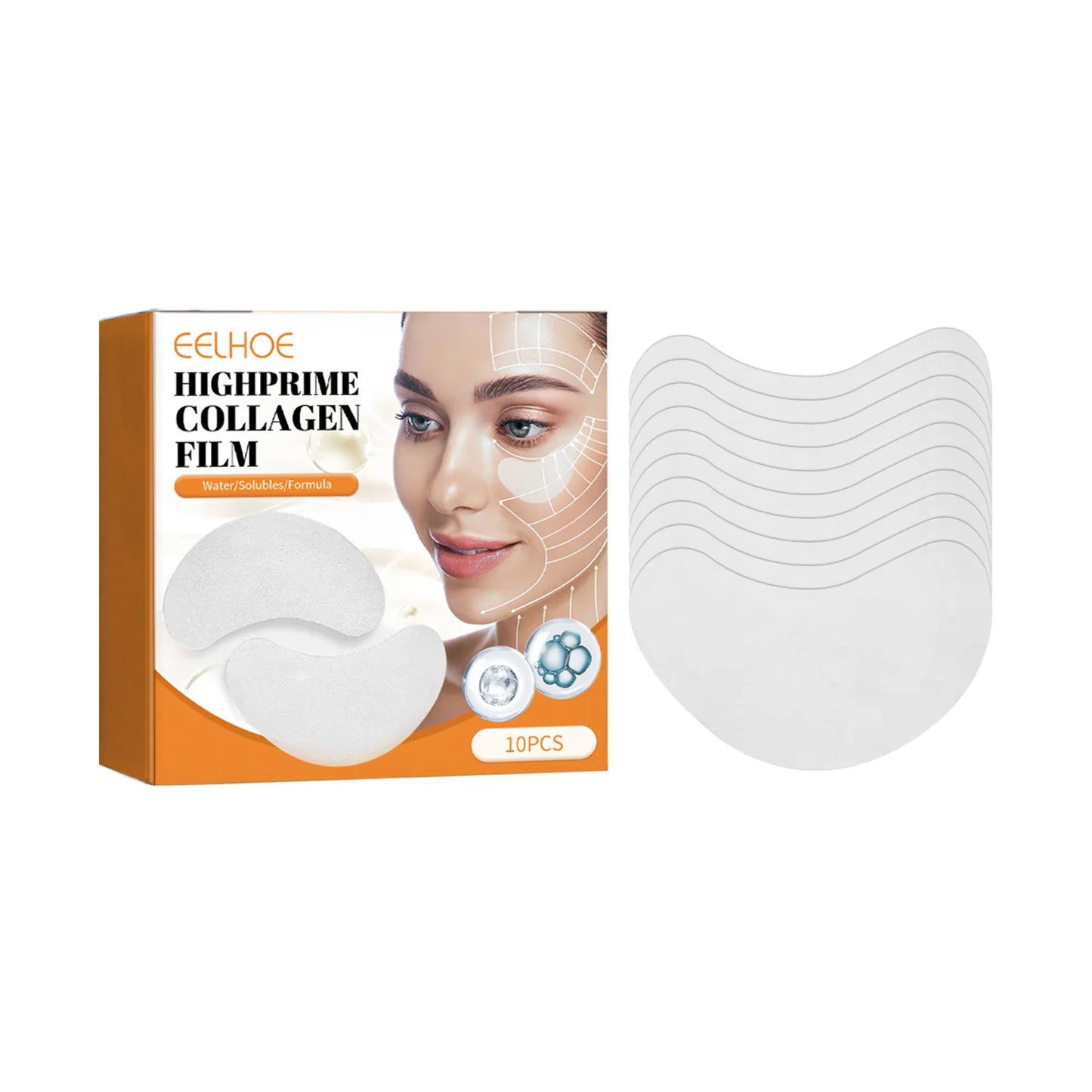 Collagen Film 10Pcs Korea Collagen Soluble Film Anti Aging Eye Mask Wrinkles Remover Moisturizing Face Lifting