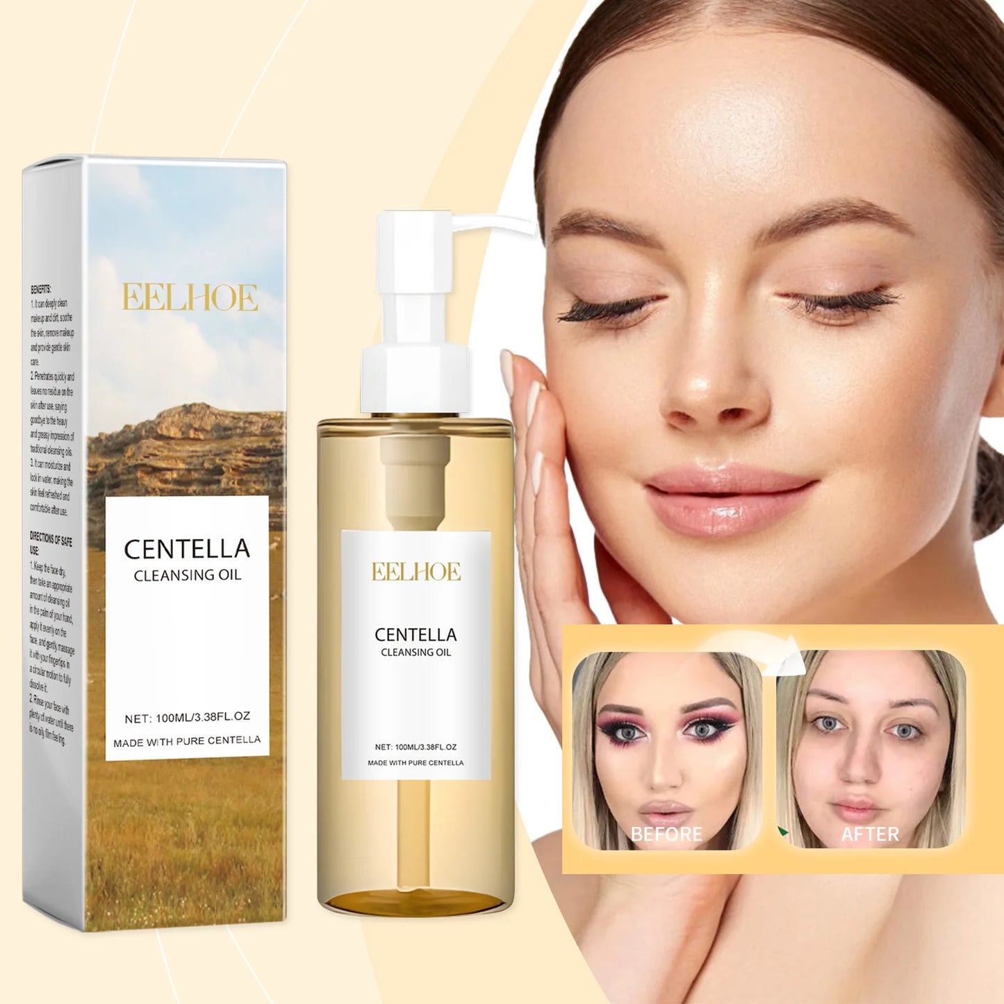 Centella asiatica cleansing oil is refreshing, non-greasy, moisturizing, nourishing, deep cleansing, gentle and non-irritating