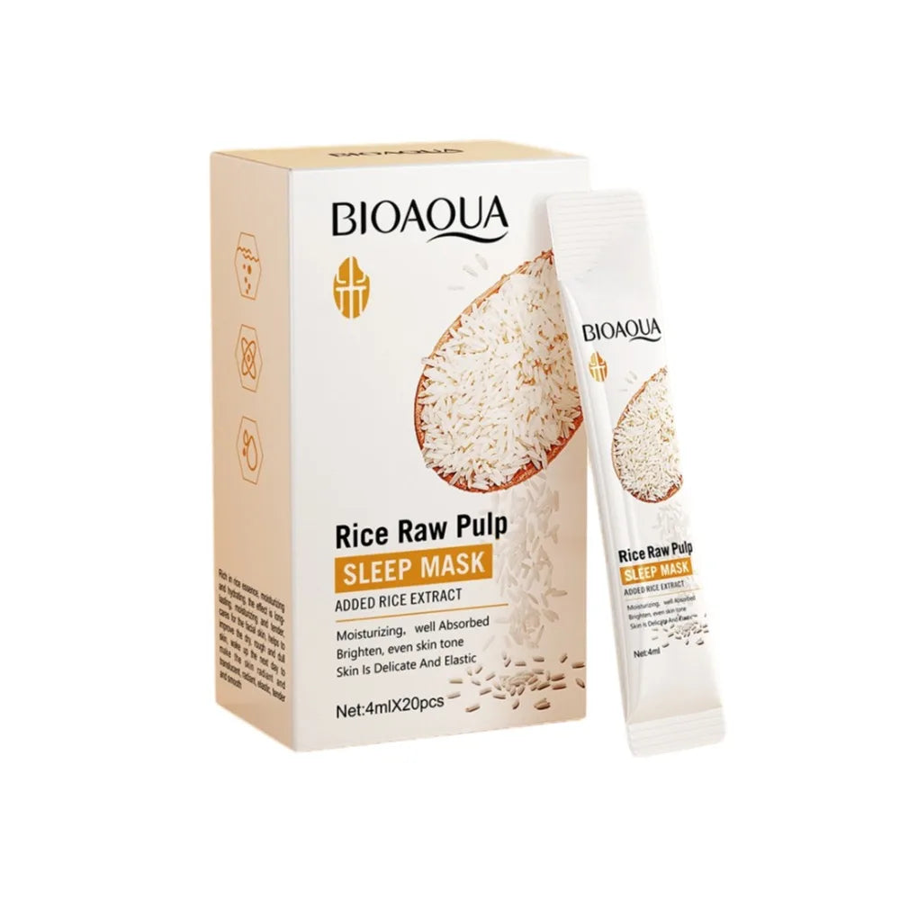 Rice Raw Pulp Sleep Mask Brightening Deep Hydrating Moisturizing Soothing Firming Smooth Rice Puree Face Mask Skincare