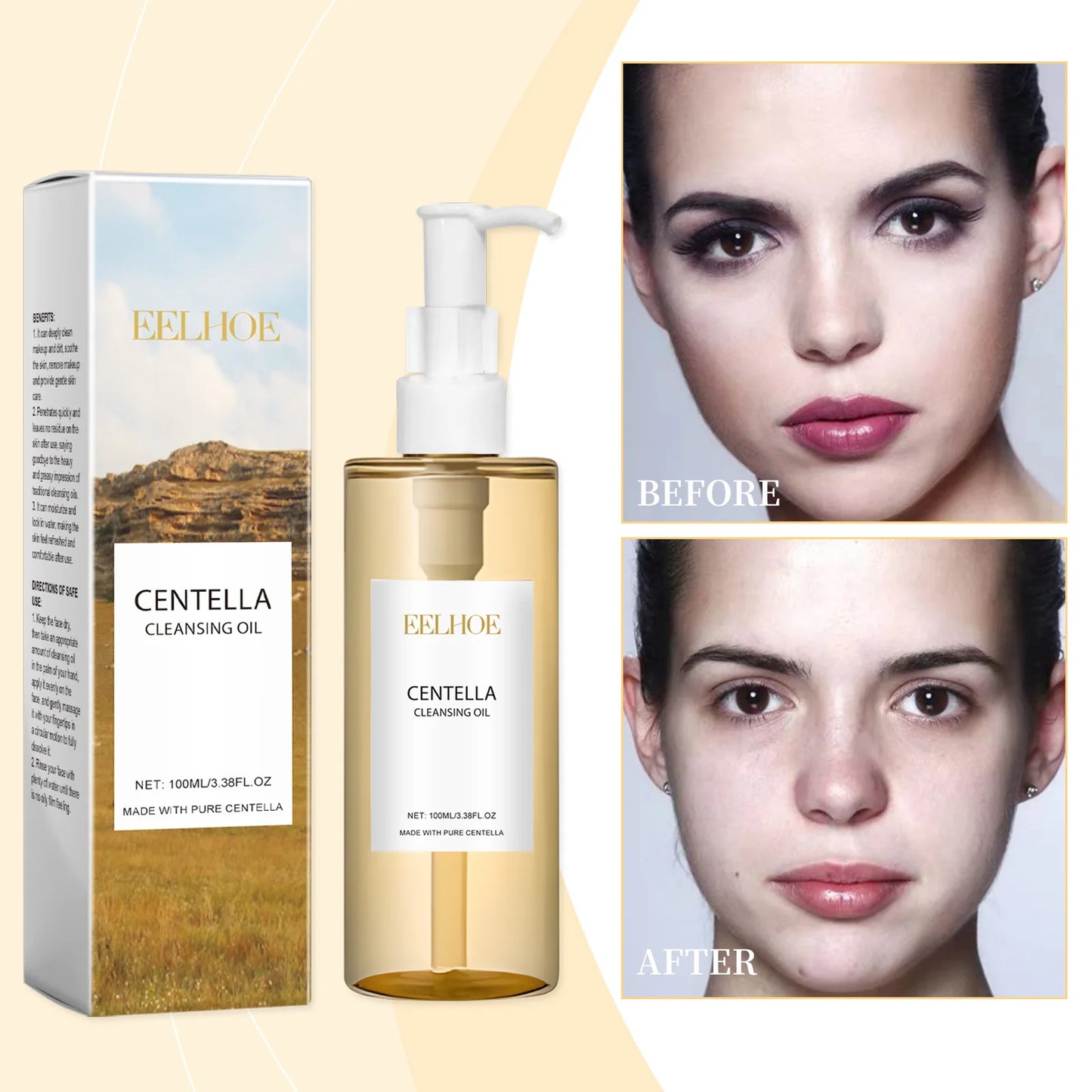 Centella asiatica cleansing oil is refreshing, non-greasy, moisturizing, nourishing, deep cleansing, gentle and non-irritating