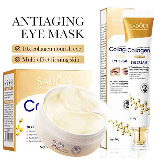 SADOER Collagen Eyes Skin Care Sets Anti Dark Circles Anti Wrinkles Eye Mask Moisturizing Anti-aging Eye Cream Skin Care Kit
