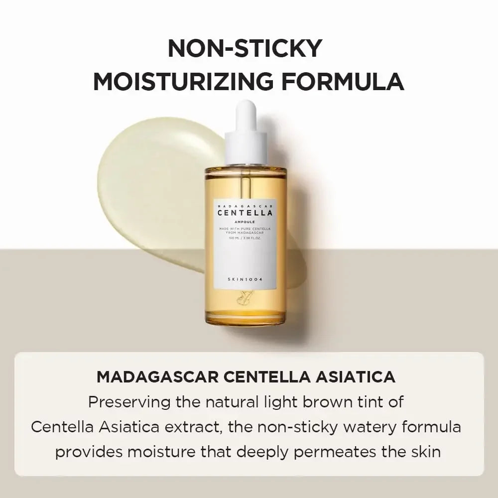 100ml Original Skin1004 Madagascar Centella Asiatica Ampoule Facial Serum 3.38 fl.oz Non Sticky Watery Deeply Permeates The Skin